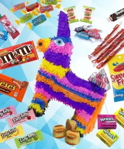 Pinata Asino Grande con snack di brand americani