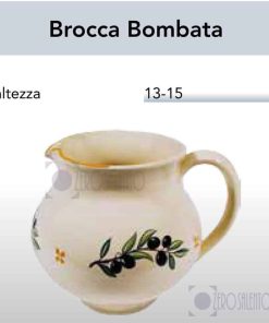 Brocca Bombata acqua e vino in Terracotta – Ceramica decoro Olive
