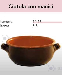 Ciotola con manici in Terracotta – Pirofile serie Bruna