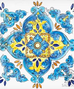Mattonella Maiolica Salentina colore blu Termaiol25