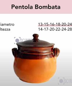 Pentola Bombata con coperchio in Terracotta – Ceramica serie Rustica