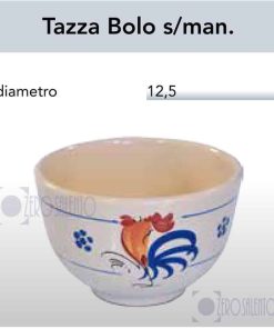 Tazza Cioccolata calda senza manico in Terracotta – Ceramica decoro Gallo Salentino