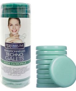 PREMIUM TEXTILE techno galets DISCHI CERA A CALDO verde clorofilla senza strisce 400g – 20 pezzi