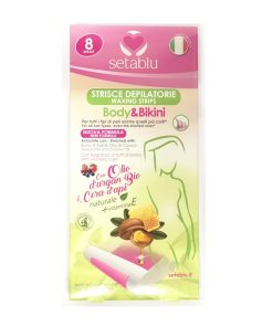 8 Strisce Depilatorie Body e Bikini SETABLU con olio di argan e cera d’api